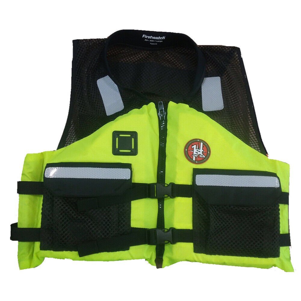 First Watch Av - 5001 Crew PFD Vest - Hi - vis Yellow - Large To Xl - The Online Fishing Store