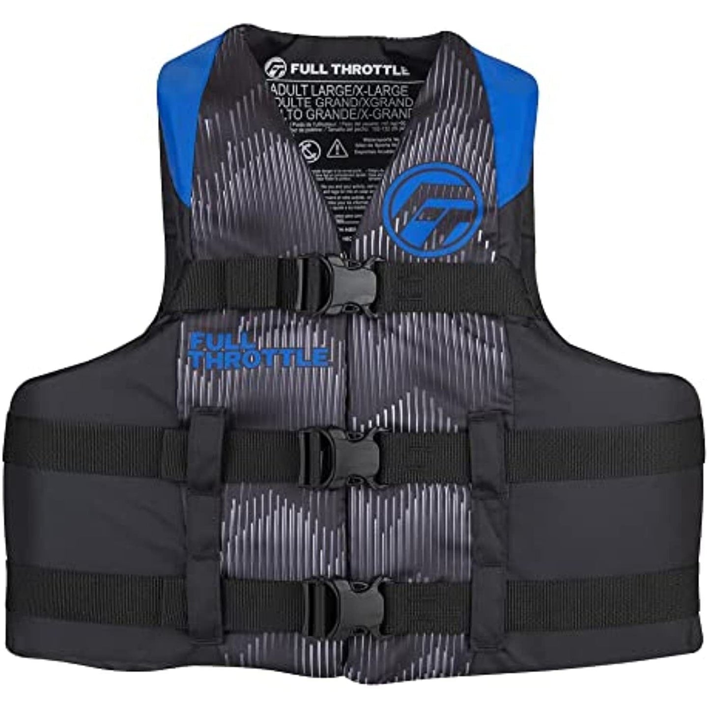 Full Throttle Adult Nylon Life Jacket - L/XL - Blue/Black - The Online Fishing Store