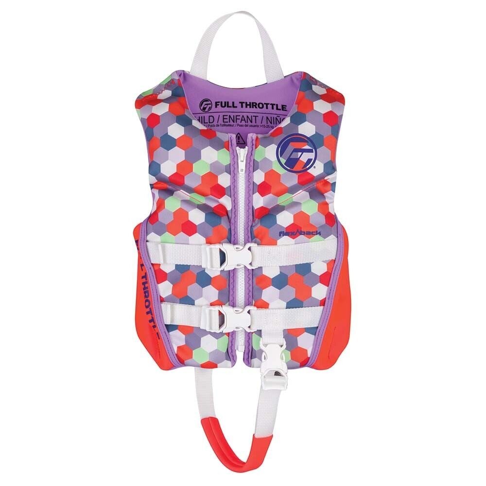 Full Throttle Child Rapid - Dry Flex - Back Life Jacket - Pink - The Online Fishing Store
