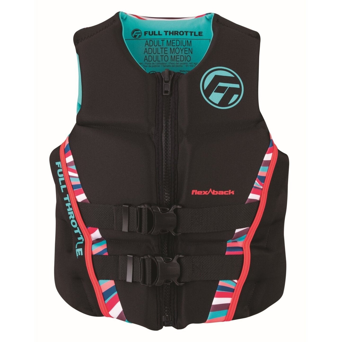 Full Throttle Womens Rapid - Dry Flex - Back Life Jacket S Pnk - The Online Fishing Store