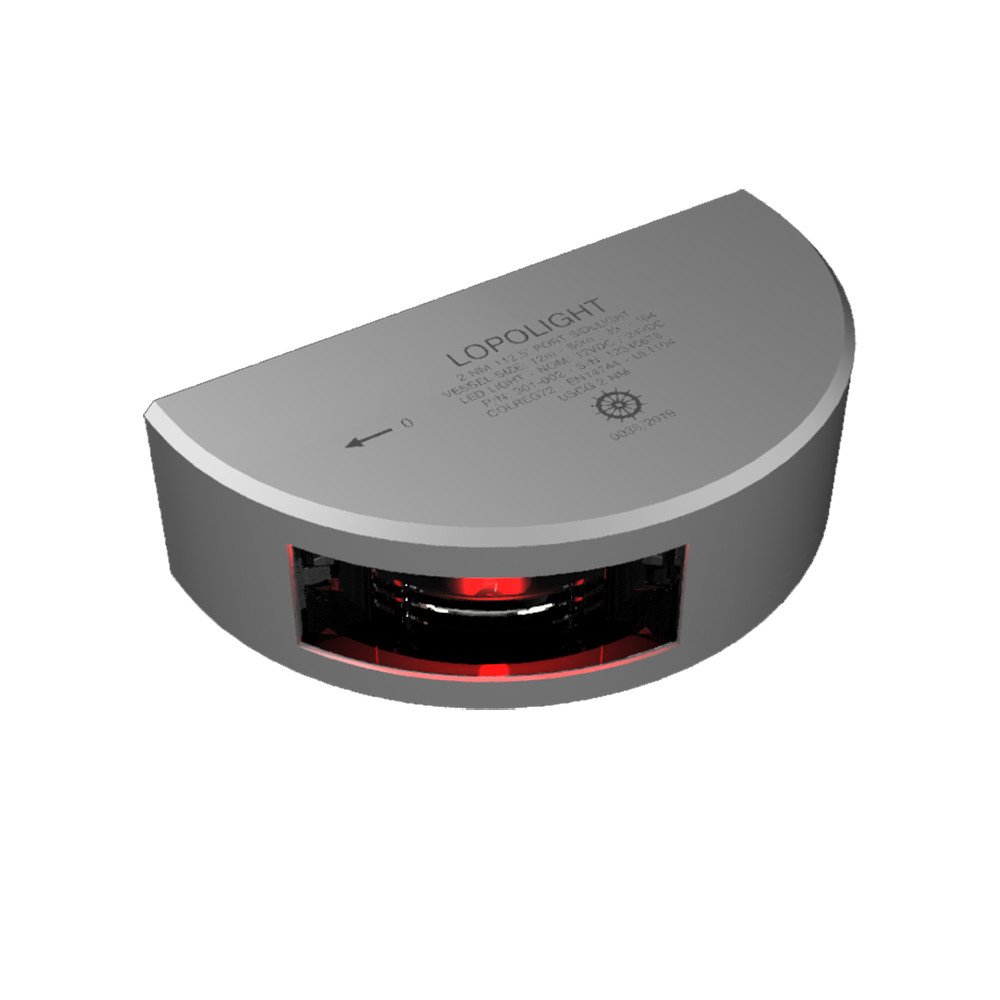 Lopolight Series Boat Nav Light 301 - 002 - Port Sidelight Red - Silver Housing - The Online Fishing Store
