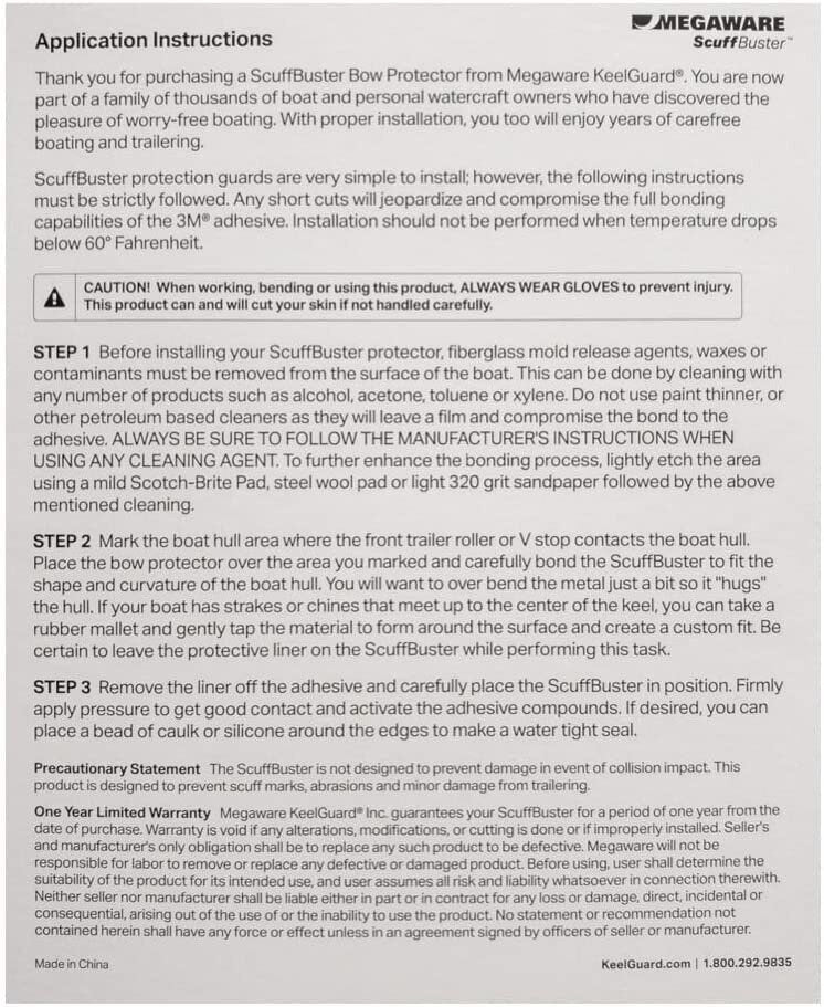 MEGAWARE KEELGUARD ScuffBuster Bow Guard, Solid |Bow Guard
