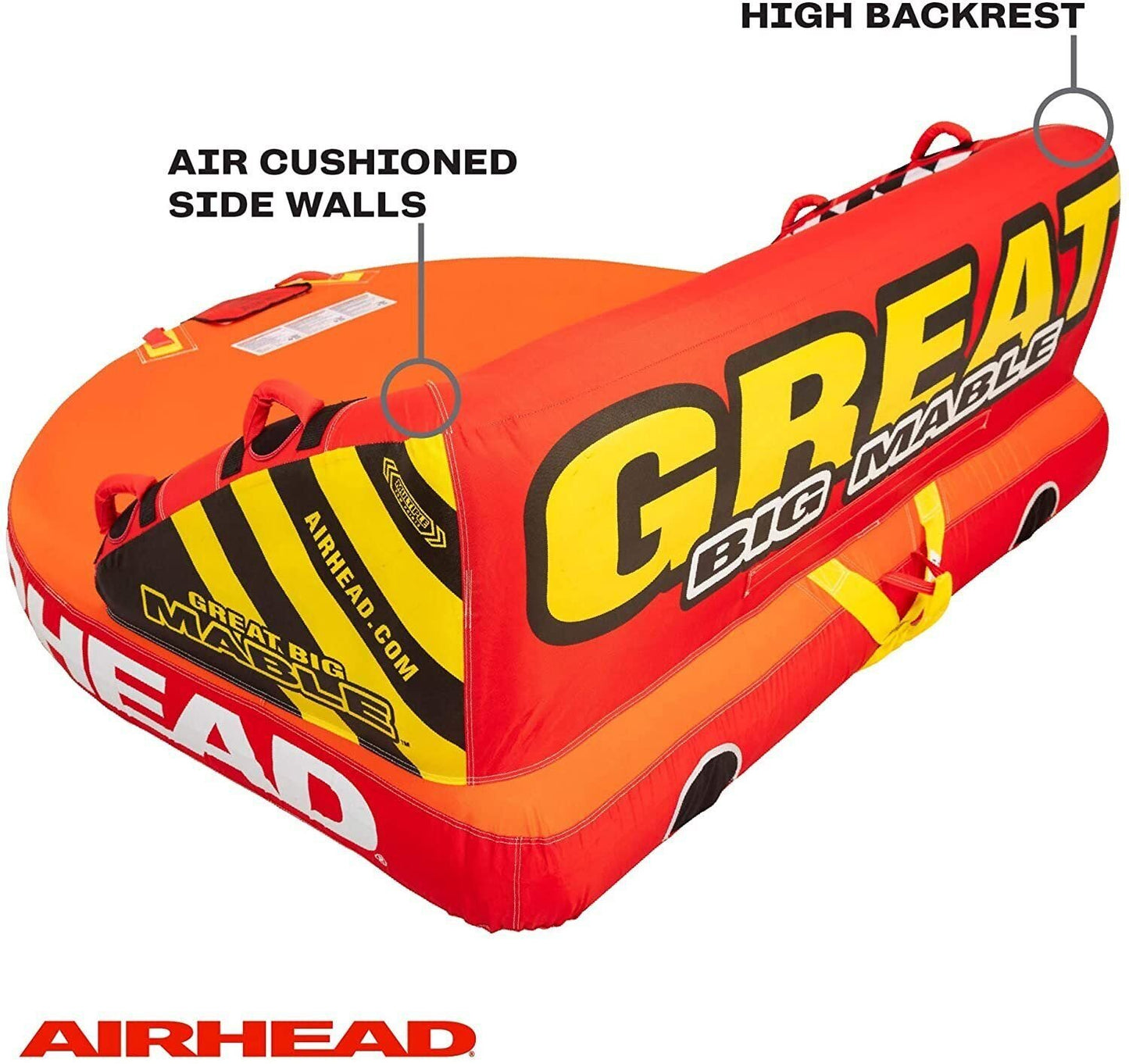 XL Towable Airhead Great Big Mable, 1-4 Rider Towable Tube for Boating