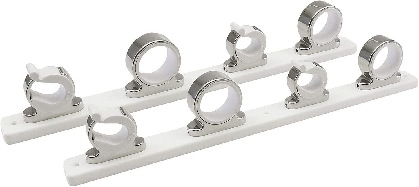 TACO Metals 4-Rod Stainless Steel/Delrin Fishing Rod Hanger Rack