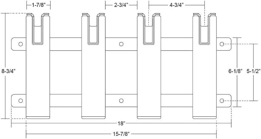 Taco Metals TACO Aluminum/Poly 4 Fishing Rod Rack Holder