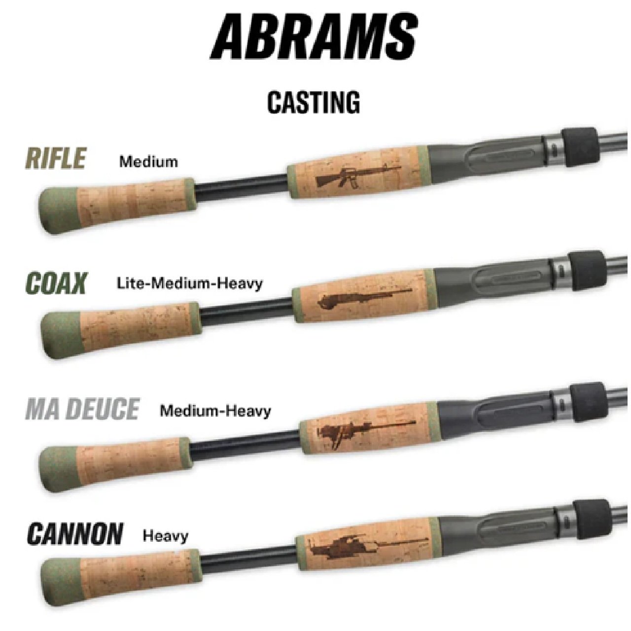 Kistler Abrams Coax 7'3" Light Medium Heavy Casting Fishing Rod