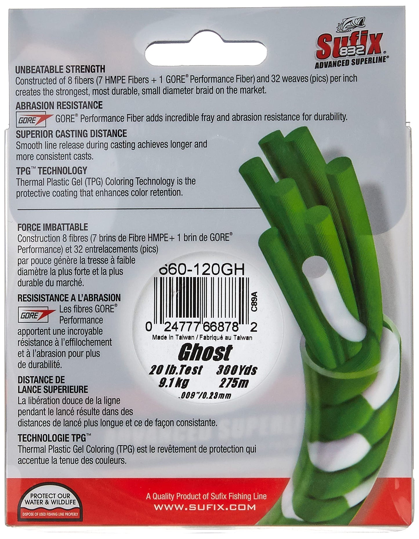 Sufix 832® Advanced Superline® Braid - 20lb - Ghost - 300 yds
