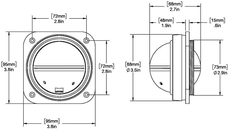Ritchie V-527 Kayak Compass - Bulkhead Mount - White Dial