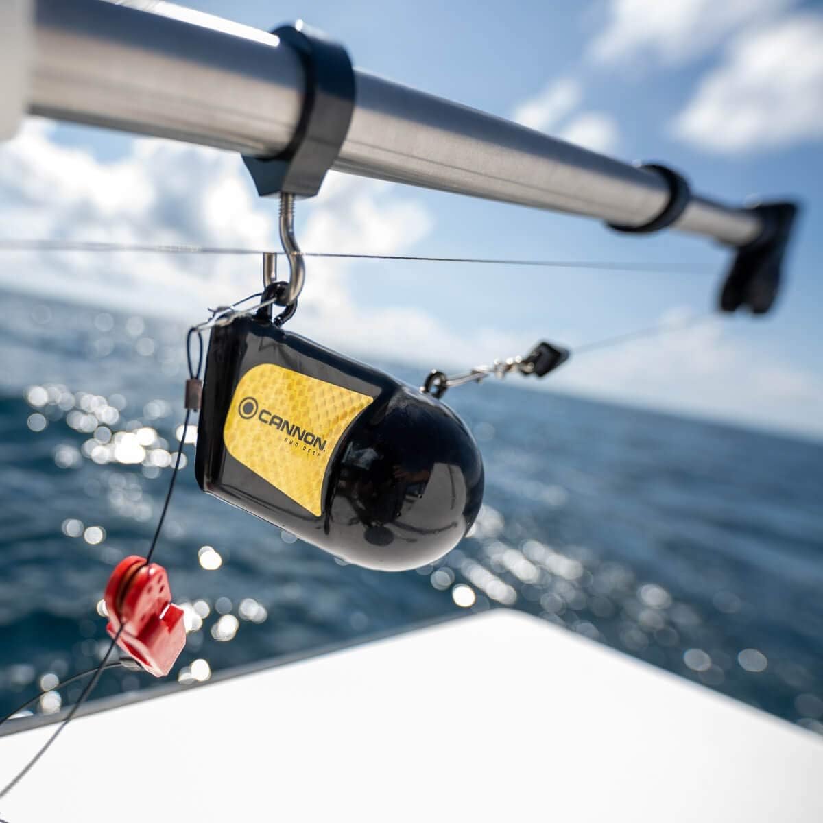 Cannon Downrigger Flash Weight, 16 Pound, Black with Gold Prism