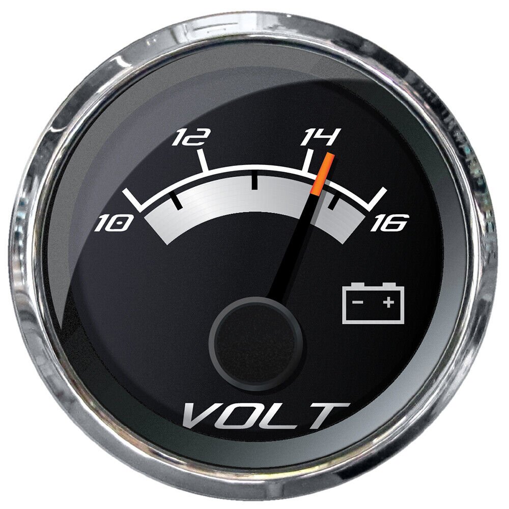 Faria Beede Instruments 22022 2 in. Platinum Voltmeter Gauge - 10-16 VDC
