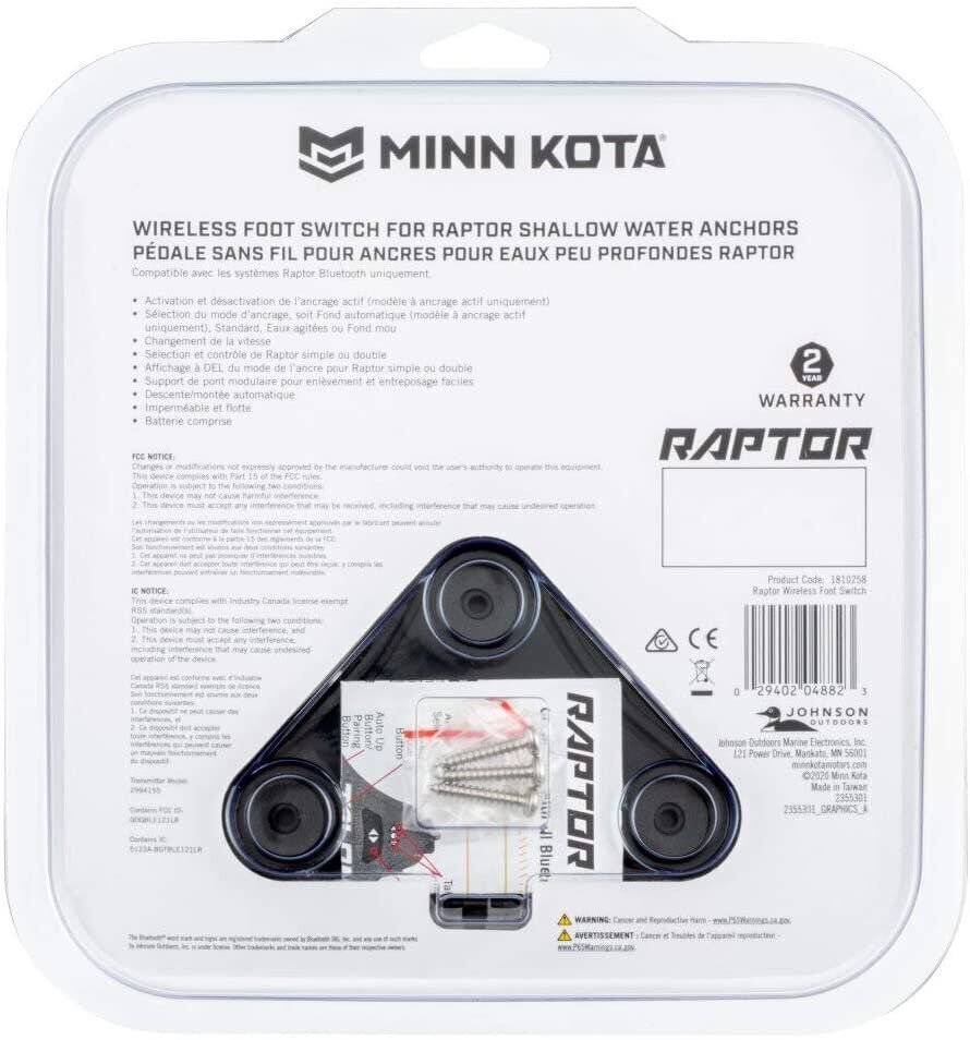 Minn Kota Raptor Wireless Footswitch - Bluetooth 1810258