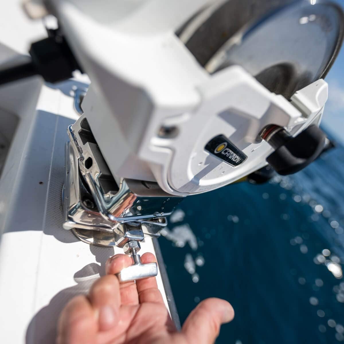 Cannon 1903002 Low-Profile Swivel Downrigger Mounting Base, Stainless Steel