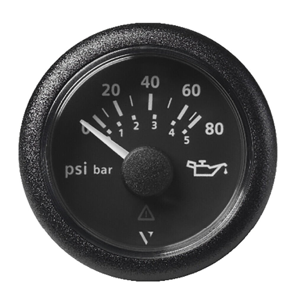 Veratron 52MM (2-1/16") ViewLine Oil Pressure Gauge 80 PSI/5 Bar - Black Dial