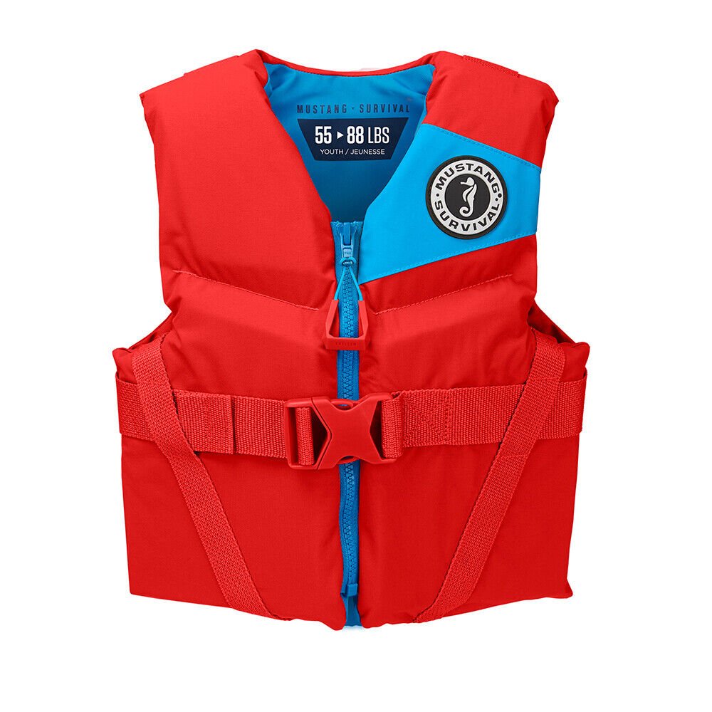 Mustang Survival Rev Youth Foam Vest Imperial Red 50-90 LBS