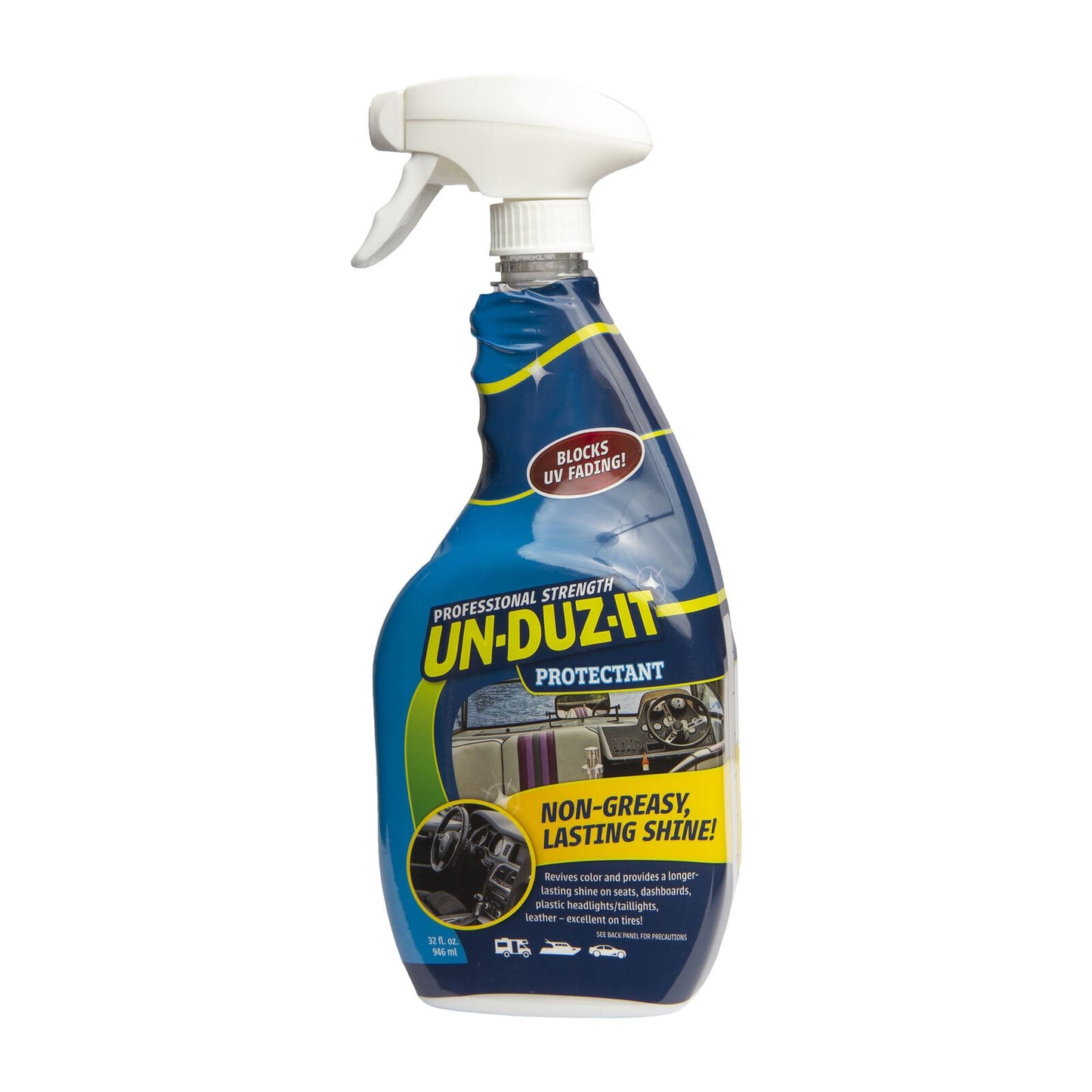 Unduzit Vinyl Protectant; 32 Ounce Spray Bottle |Car |Boat |RV