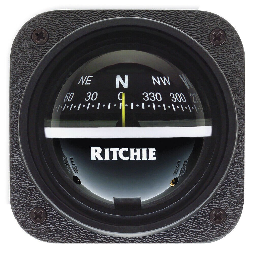 Ritchie V-537 Explorer Boat Compass - Bulkhead Mount - Black Dial