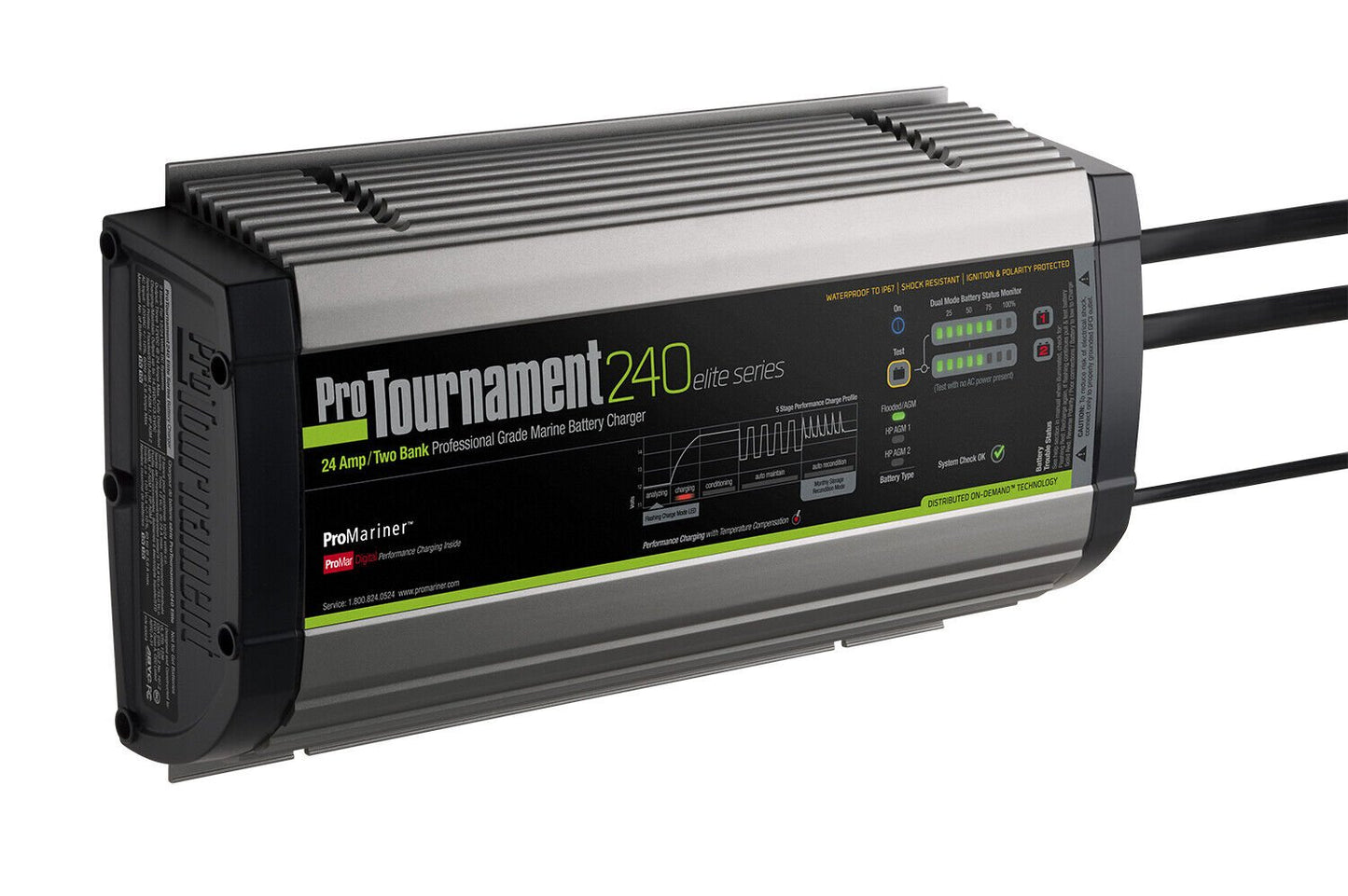 ProMariner ProTournament 240 elite Dual Charger - 24 Amp, 2 Bank 52024