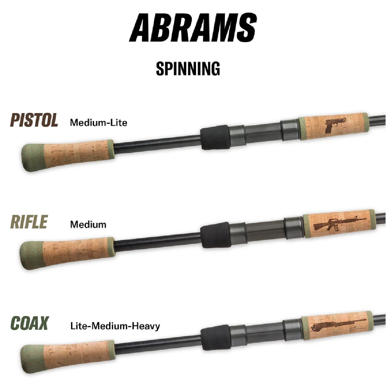 Kistler Abrams Coax 7'3" Light Medium Heavy Spinning Fishing Rod