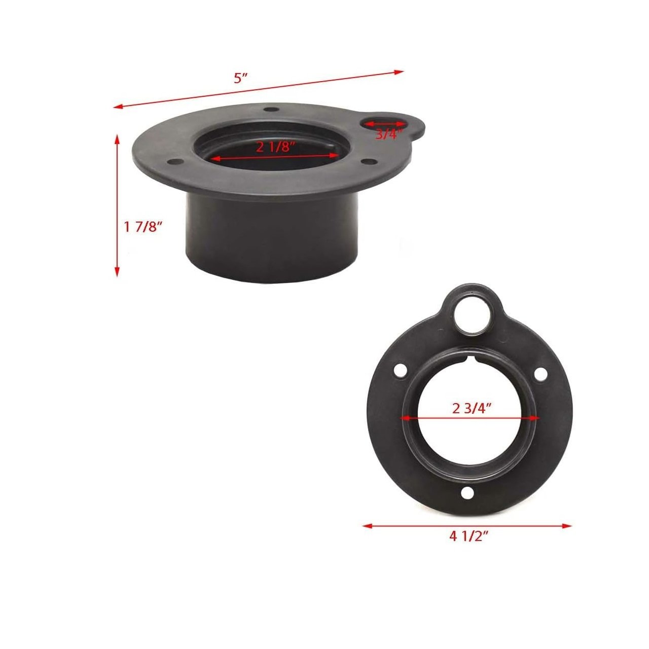 T-H Marine 2" BLK RIGGING FLANGE W/ FUEL HOSE (flange Only)