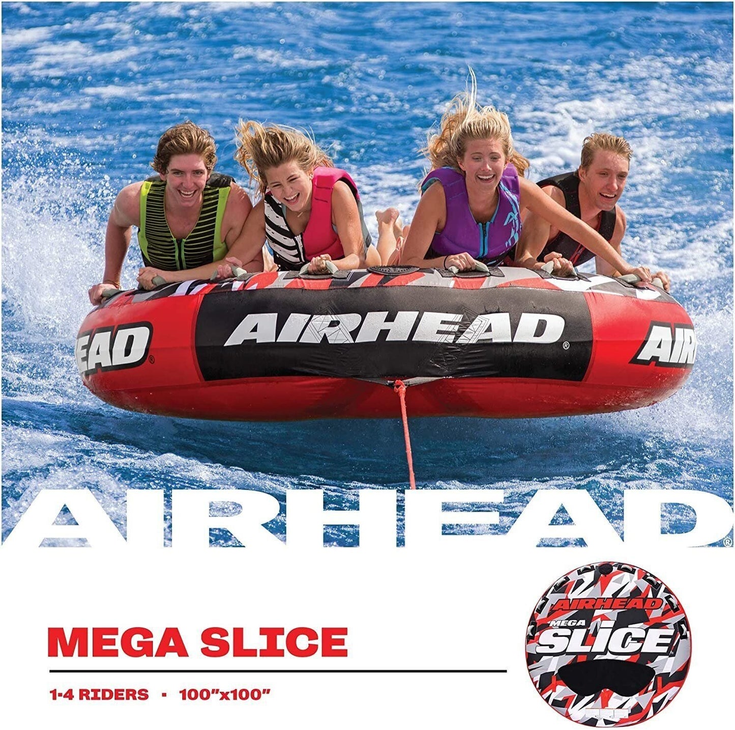 Towable AIRHEAD Mega Slice, Boating with 1-4 Rider