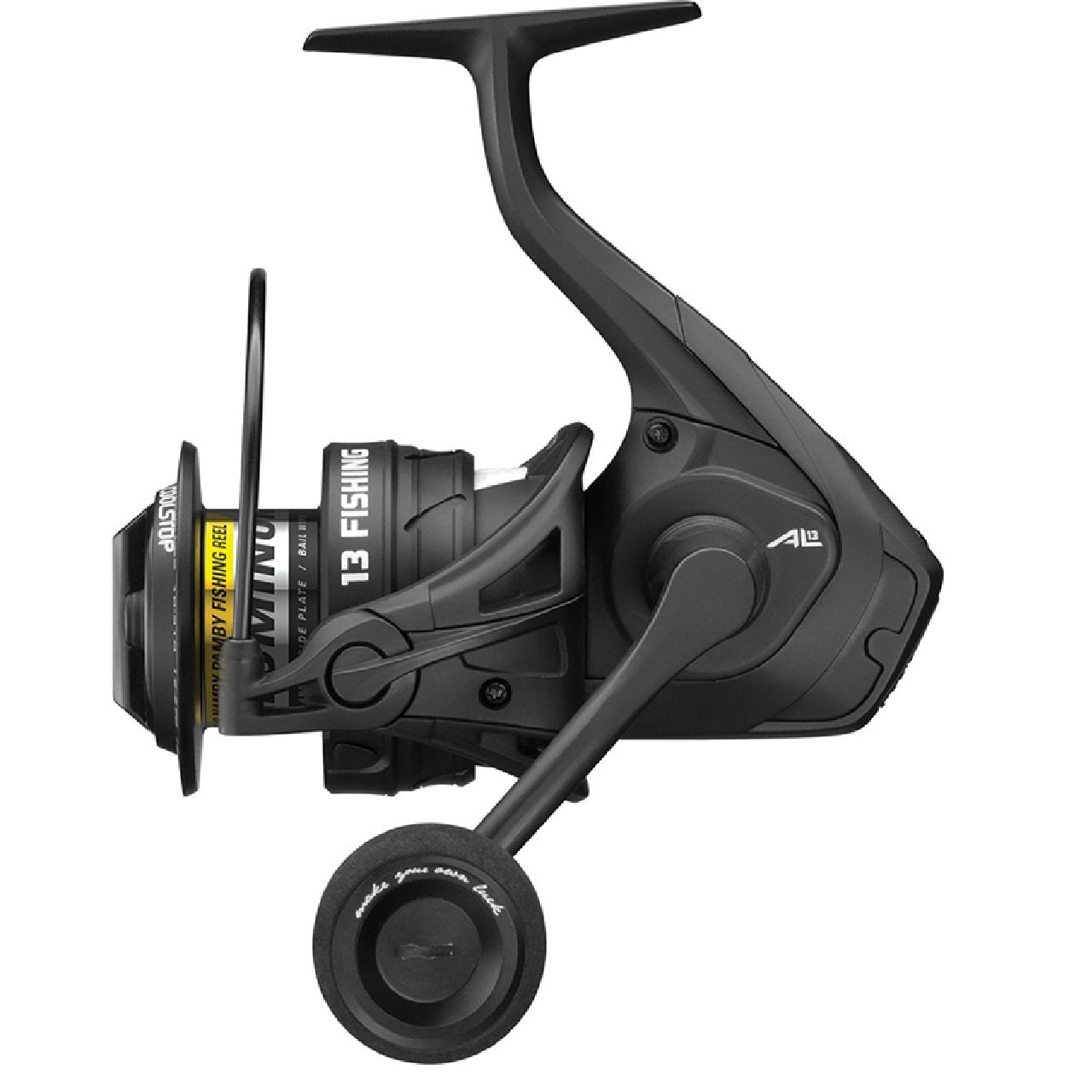 13 FISHING - AL13 Spinning Fishing Reel - 5.2:1 Power Ratio - 4.0 Size (Salt) Black