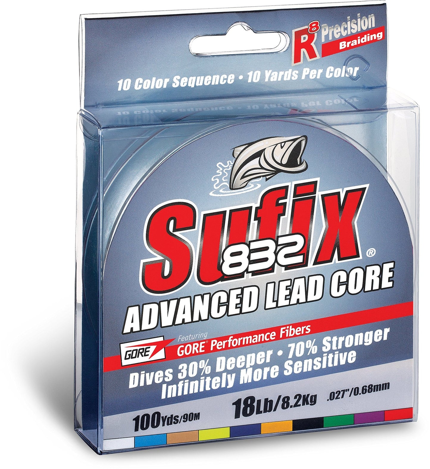Sufix 832 Advanced Lead Core - 27lb - 10-Color Metered - 100 yds