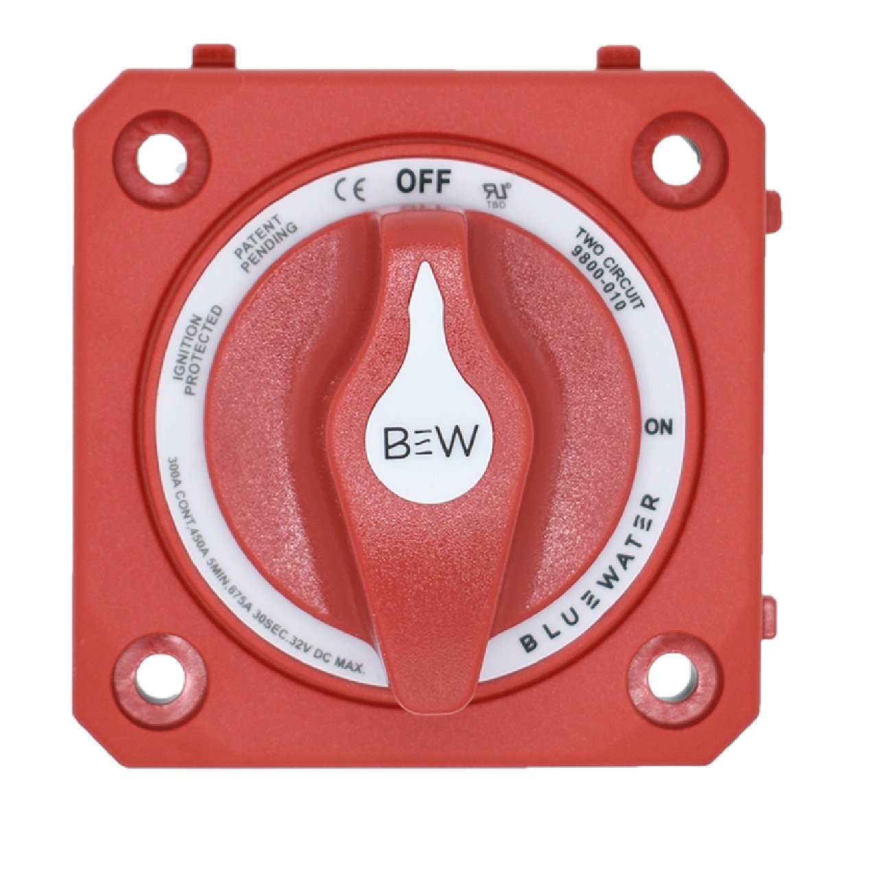 Bluewater On/Off 4 Post Dual Circuit Battery Switch w/o Base