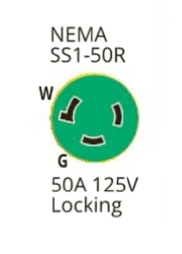 Marinco Shore poser Cordset, 50A 125V, 75', Yellow (6153SPP-75)