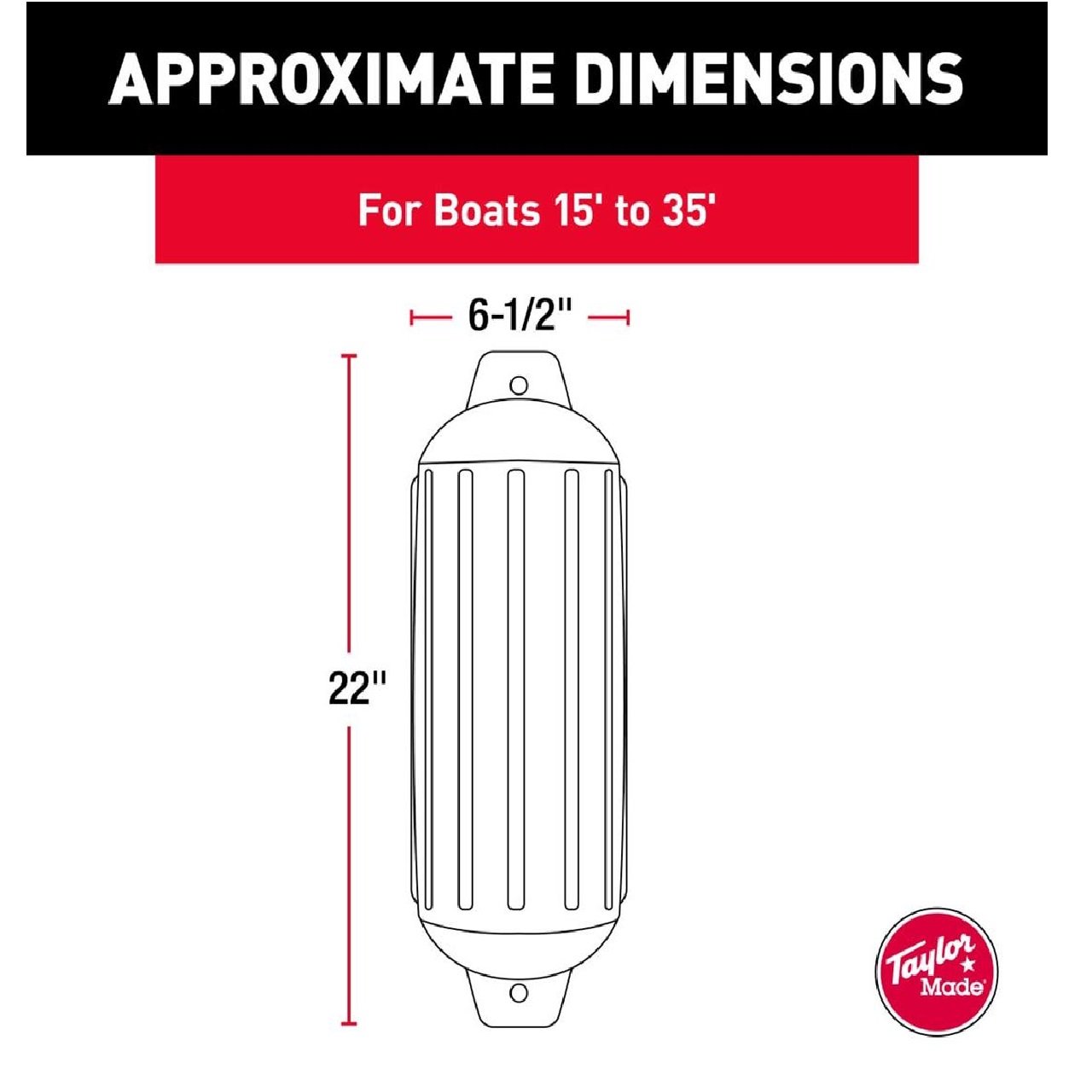 Taylor Made Super Gard™ 6.5" x 22" Inflatable Vinyl Fender - Blue