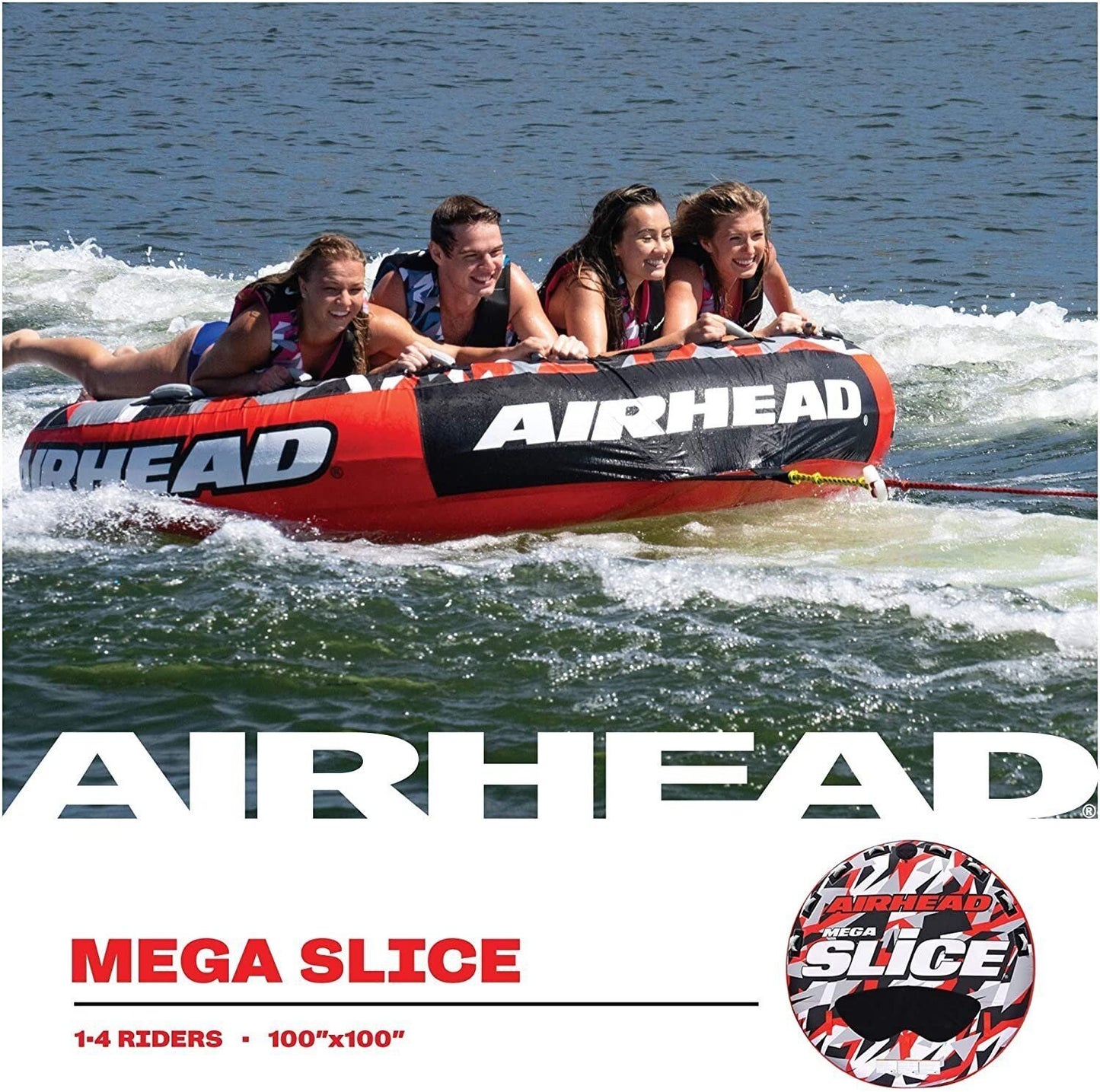Towable AIRHEAD Mega Slice, Boating with 1-4 Rider