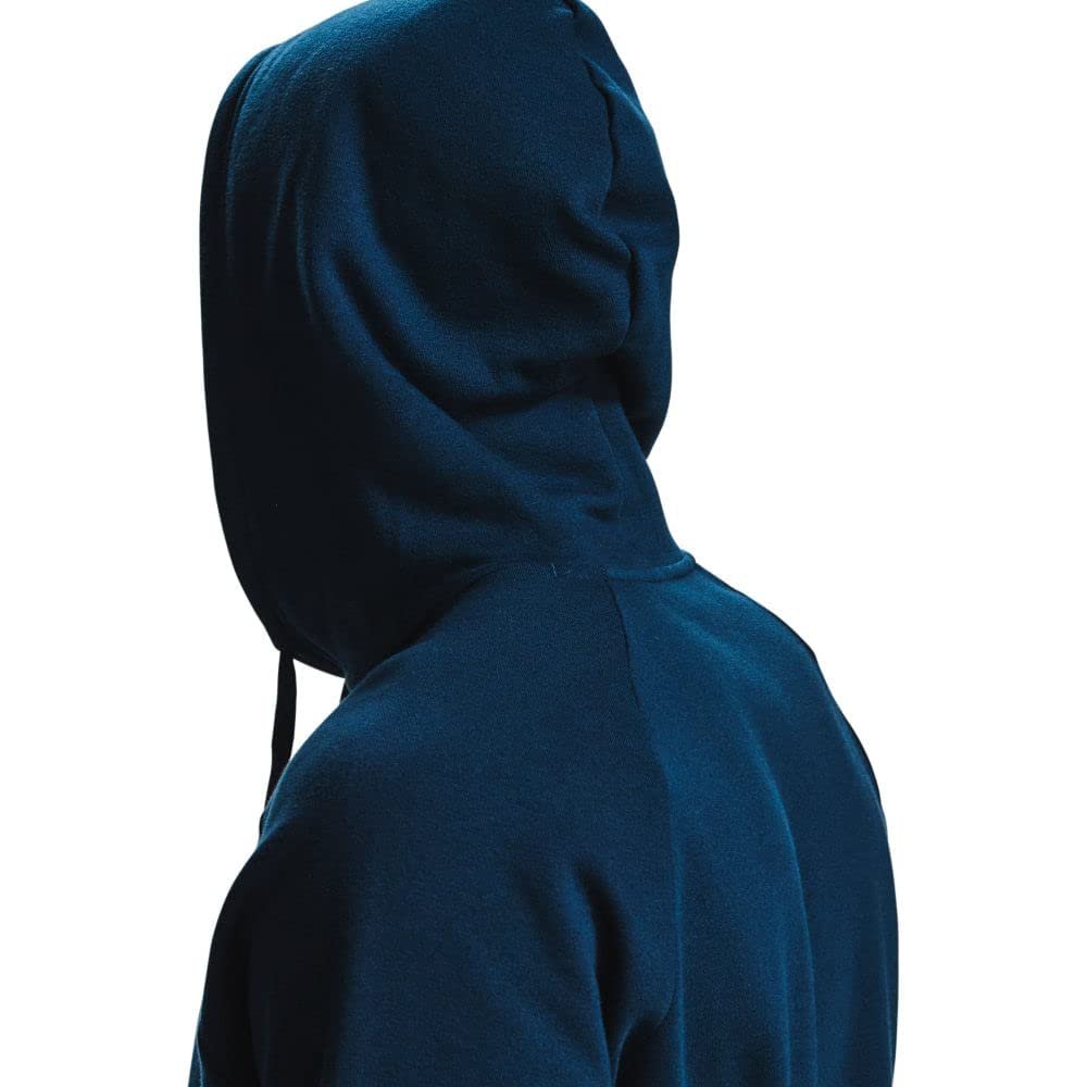 Under Armour Mens Rival Fleece Hoodie , Academy Blue (408)/Onyx Large