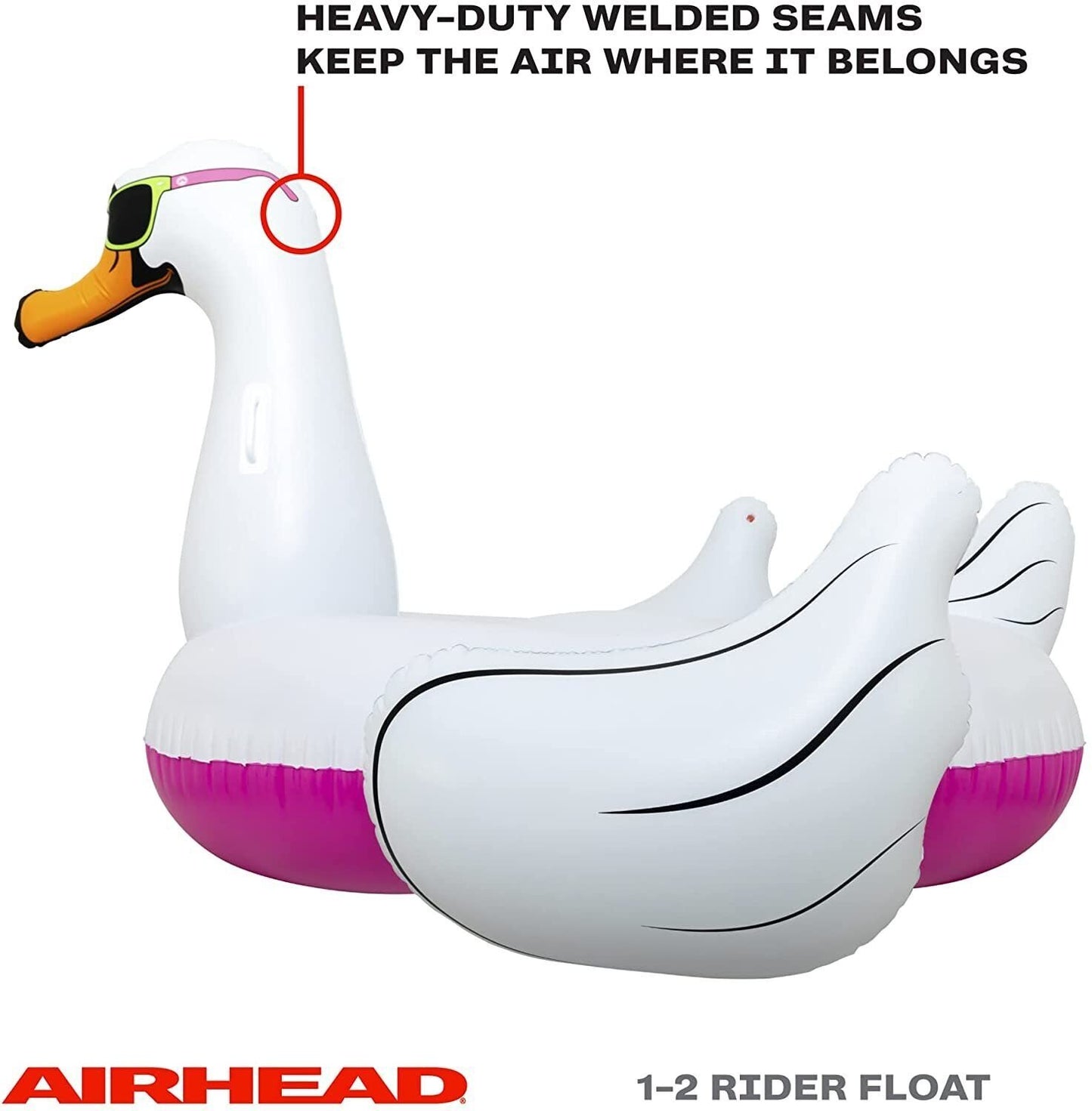 Airhead Cool Swan Inflatable Ride ON Pool Float
