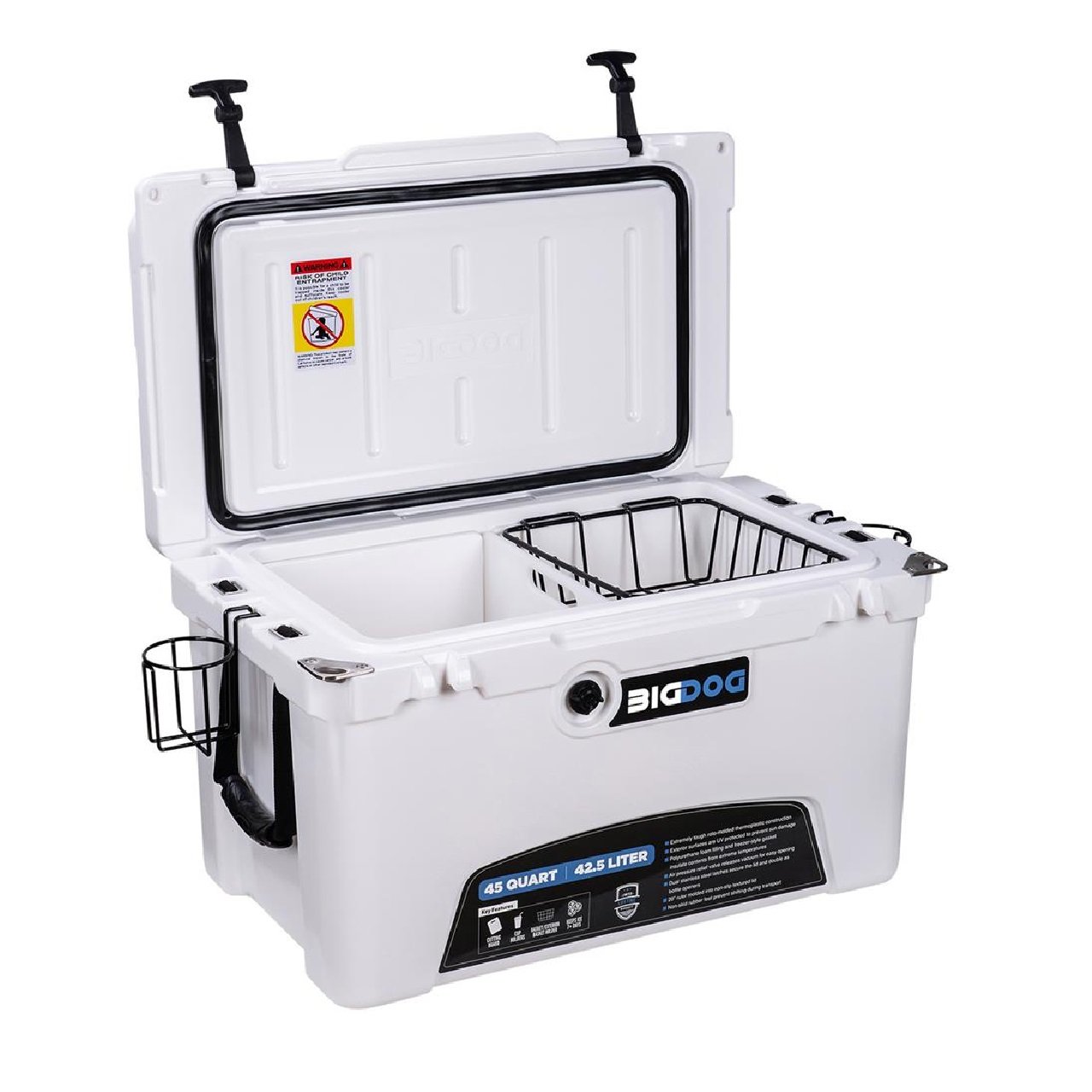 BigDog 45 Quart Hardside Cooler for Fishing/Camping/Off-road