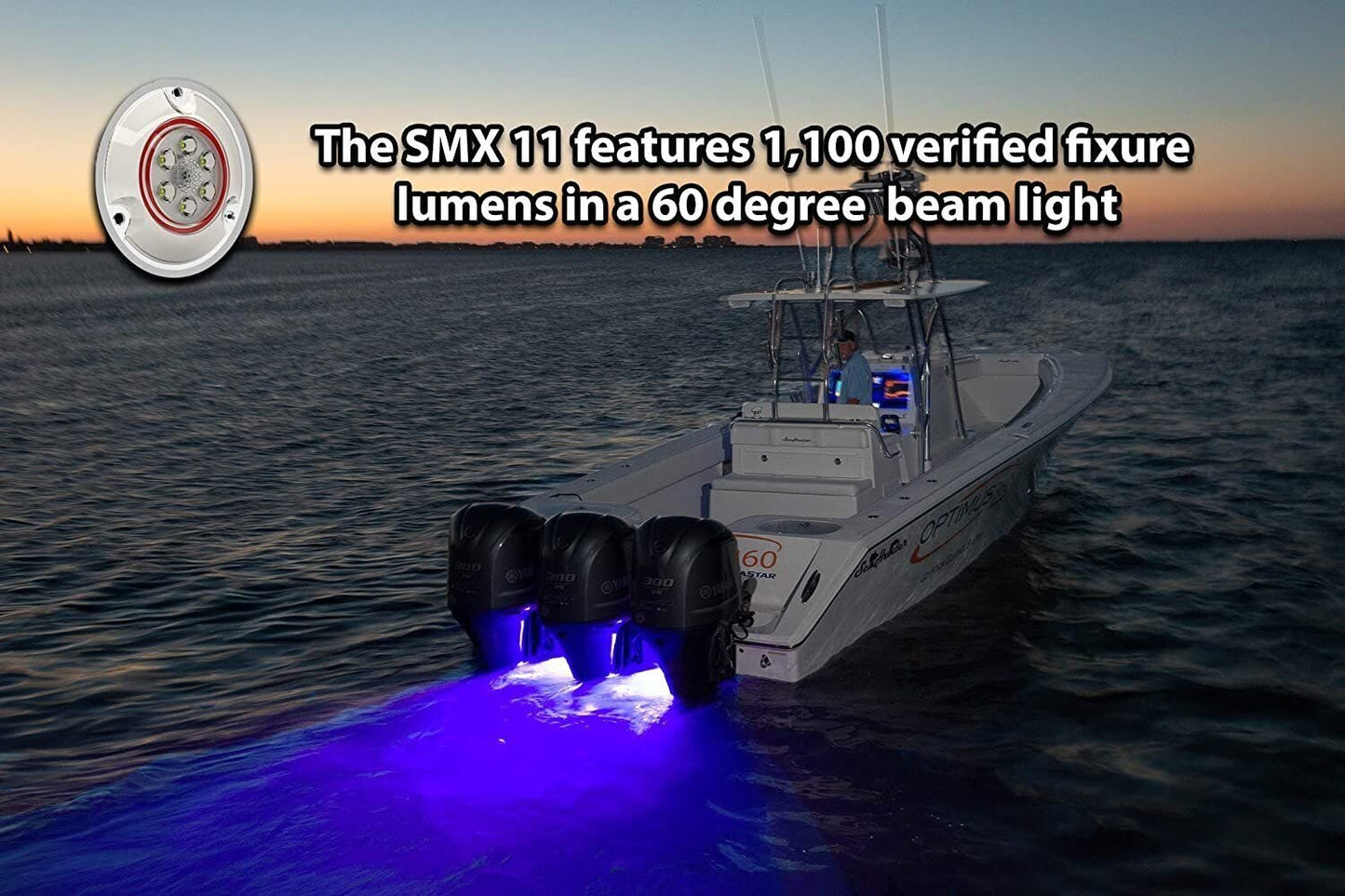 Underwater Boat Light Lumishore Smx11 White Surface Mount,