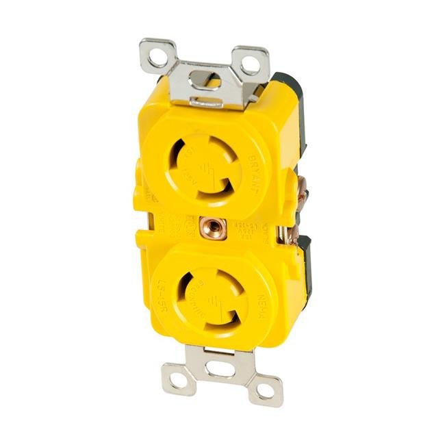 Marinco 4700CR 15A, 125V Marinco Locking Receptacle, Yellow