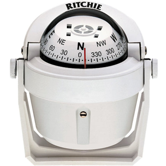 Ritchie B-51W Explorer Compass - Bracket Mount - White B-51W