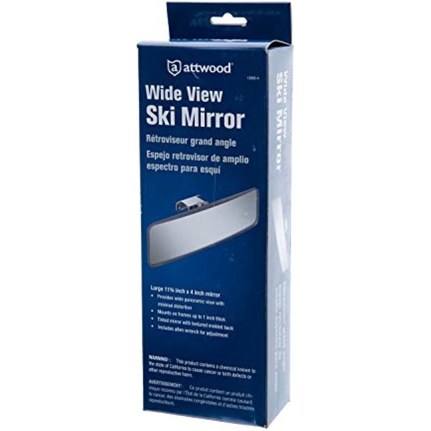 Attwood Marine Wide View Ski Mirror | 11-3/4 Inch W x 4 Inch H