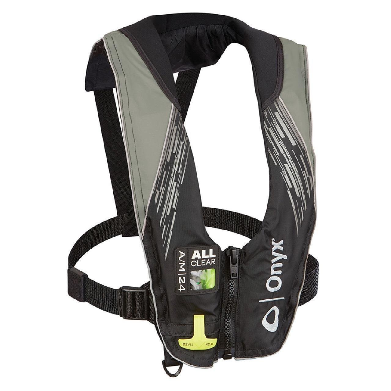 Life Vest Onyx A/M-24 Clear Auto/Manual Ipfd , Grey