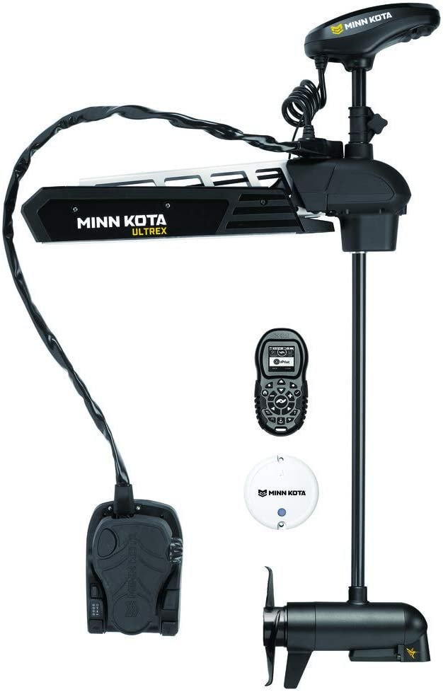 Minn Kota 1368885 Ultrex Freshwater Cable & Electric-Steer Bow-Mount Trolling Motor with MEGA Down/Side-Imaging & i-Pilot Link GPS, 112 lbs Thrust, 45" Shaft