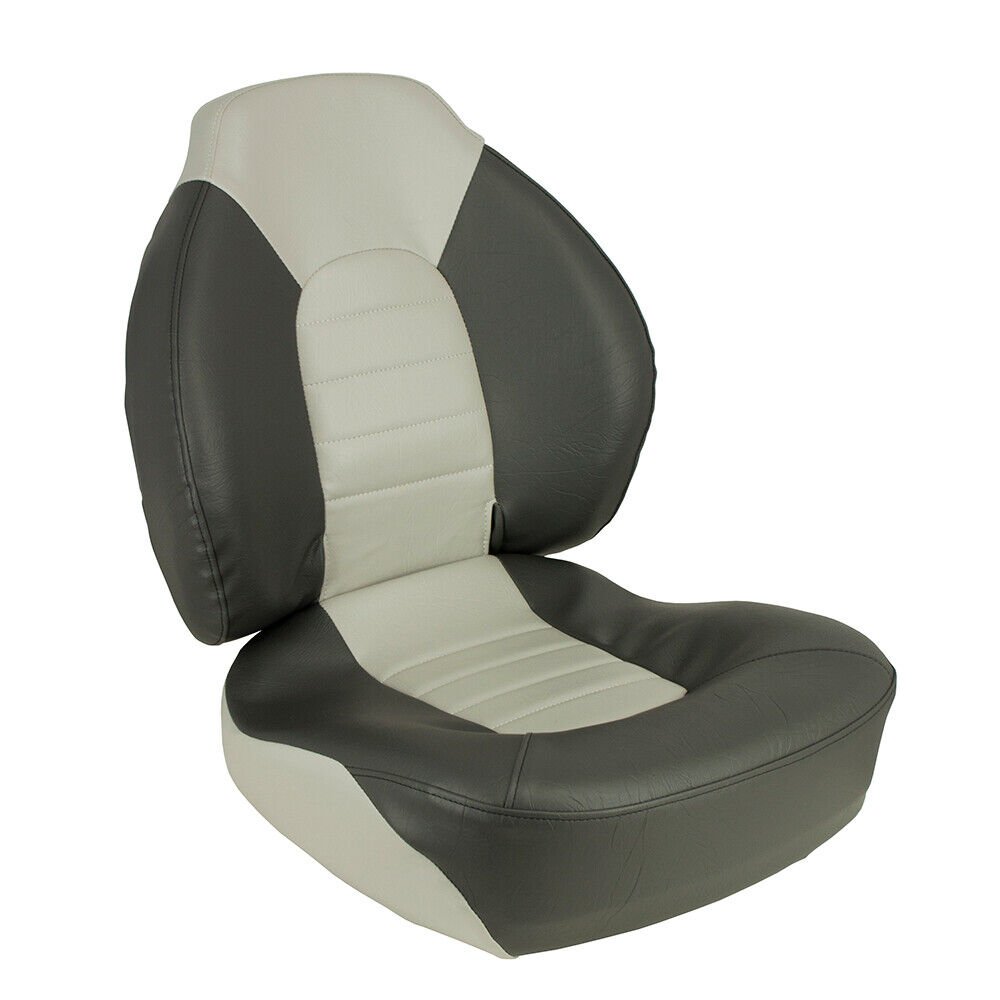 Springfield Marine 1041733 Fish Pro Mid Back Folding Seat, Charcoal & Grey
