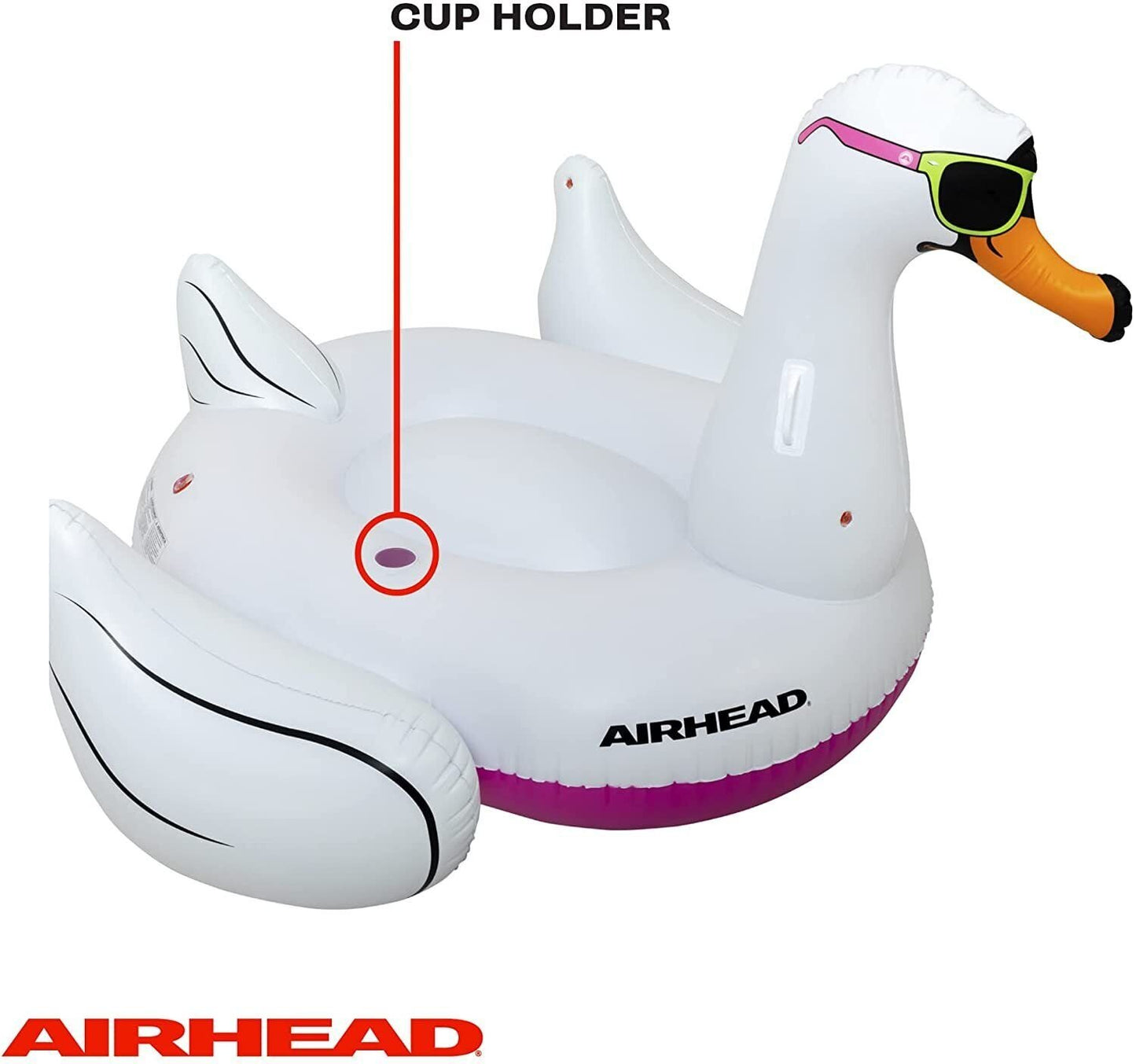 Airhead Cool Swan Inflatable Ride ON Pool Float