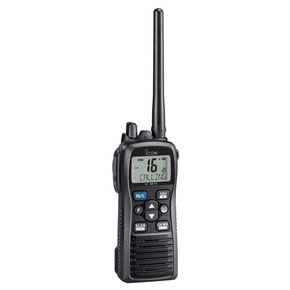 Icom M73 PLUS Handheld VHF Marine Radio w/Active Noise Cancelling & Voice