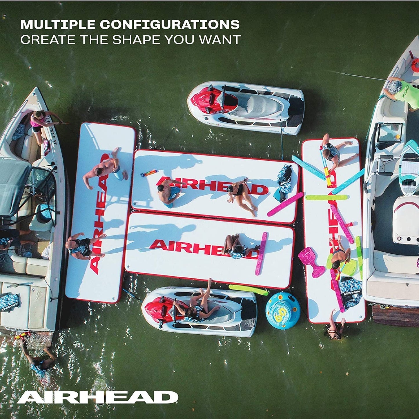 Airhead Watermat Air Dock | Inflatable and Holds Over 2000 Pounds, 12 Person
