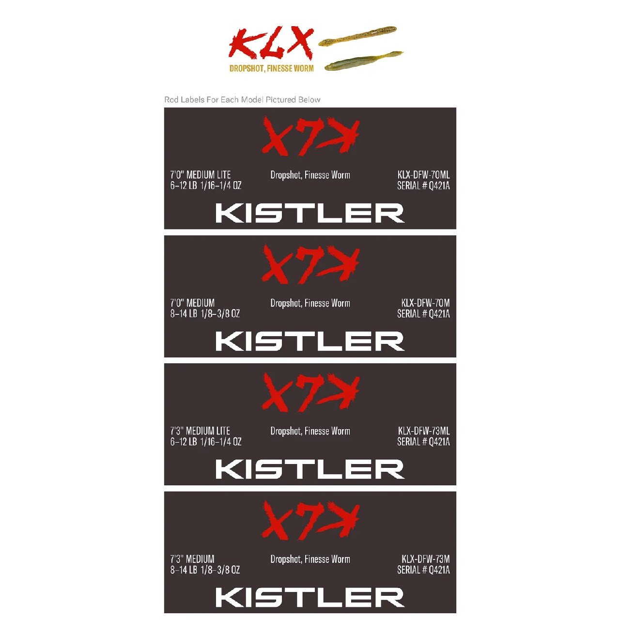 Kistler KLX Dropshot, Finesse Worm Spinning Rod