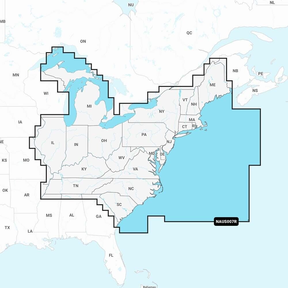 Navionics NAUS007R - U.S. East Coast Boat Charts - Navionics+