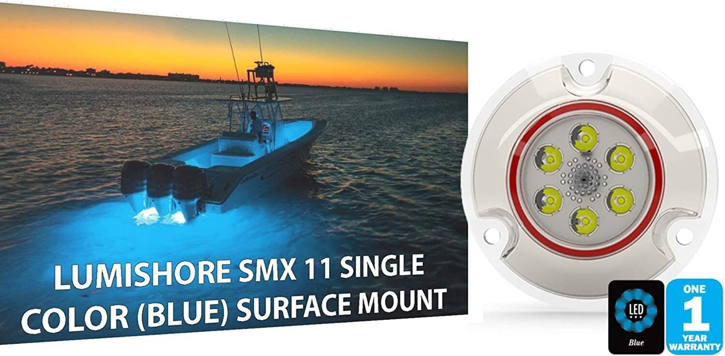 Underwater Boat Light Lumishore Smx11 White Surface Mount,