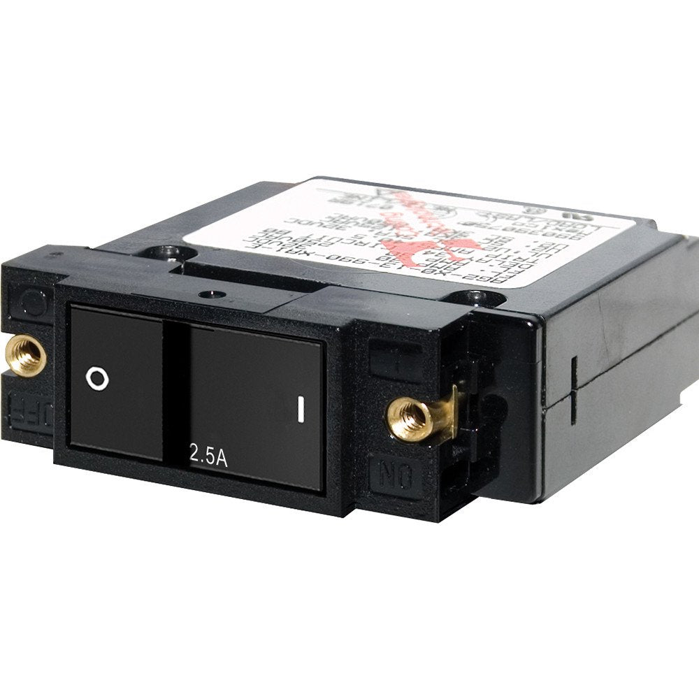 Blue Sea A-Series Flat Rocker Circuit Breaker Single Pole - 2.5A