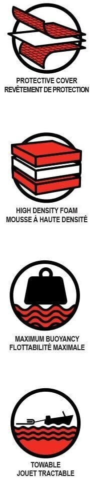 Towable Airhead WATERMAT TOW BOGGAN 6, Red, 18' X 5' X 2"