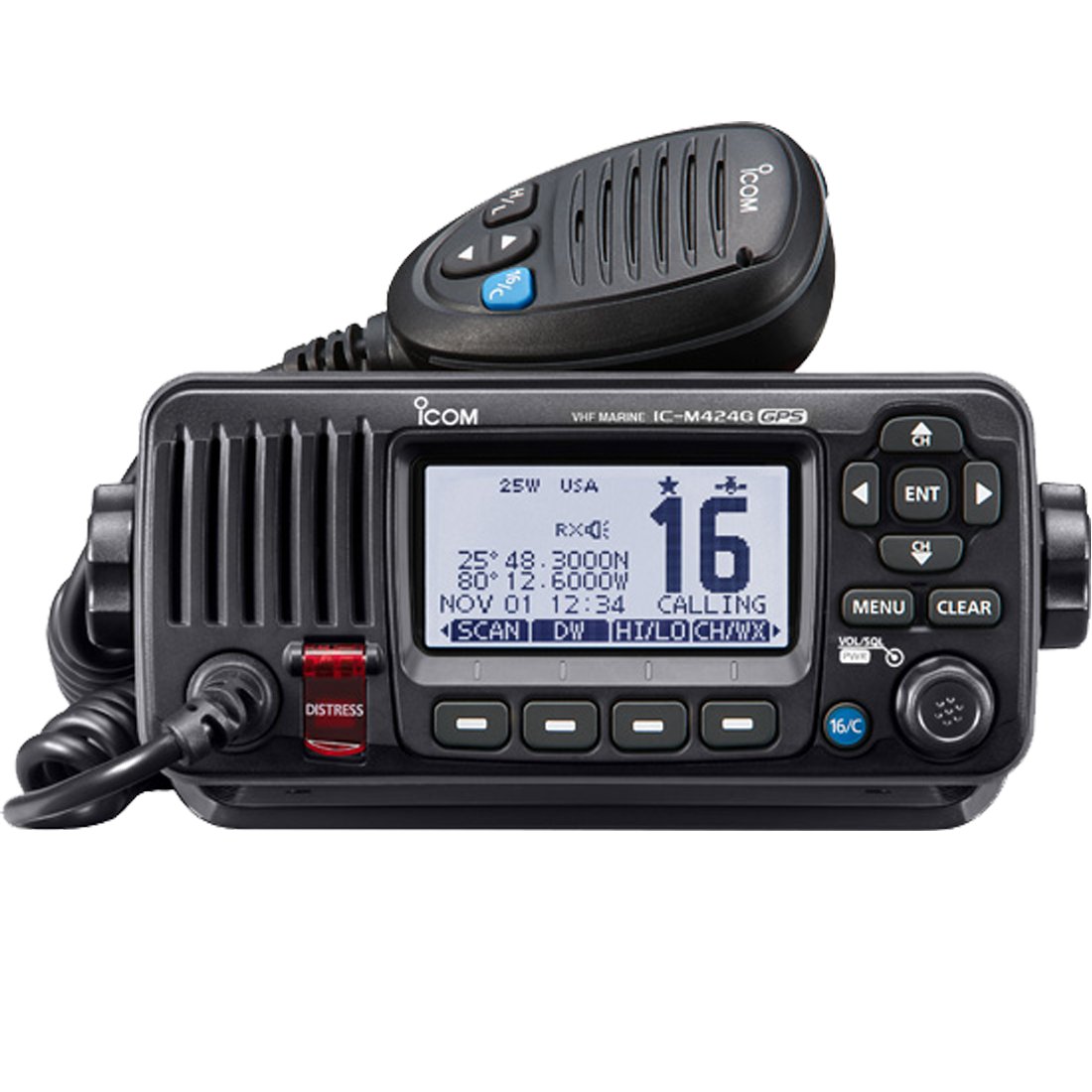 Icom VHF COMPACT W/HAILER & GPS BLACK