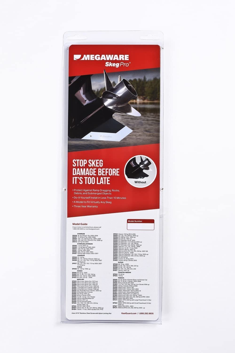 MEGAWARE SkegPro, Skeg Protector, fits EVINRUDE G2 & Yamaha - The Online Fishing Store